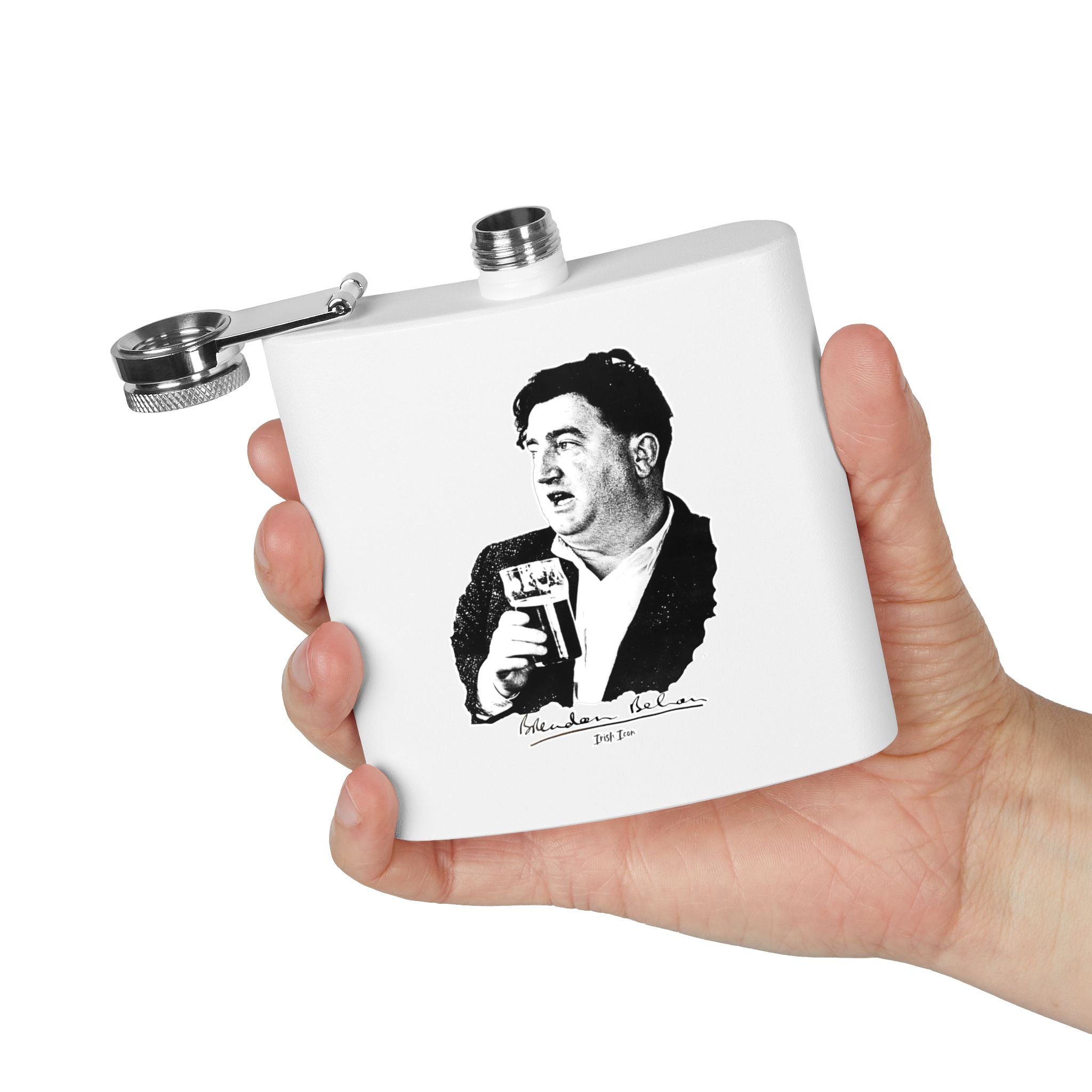 Brendan Behan Signature Flask .