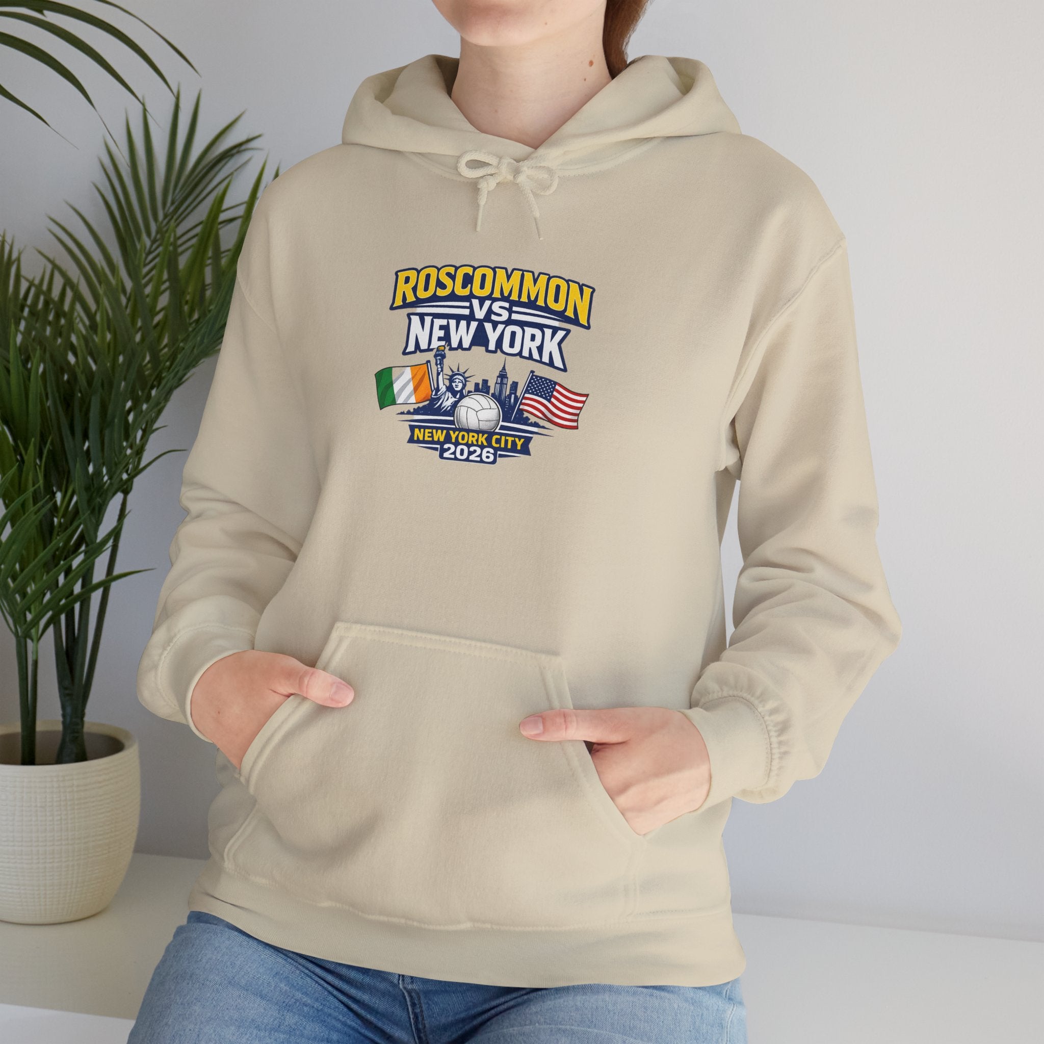 Roscommon V New York 2026 Hoodie –  Irish & US Flags