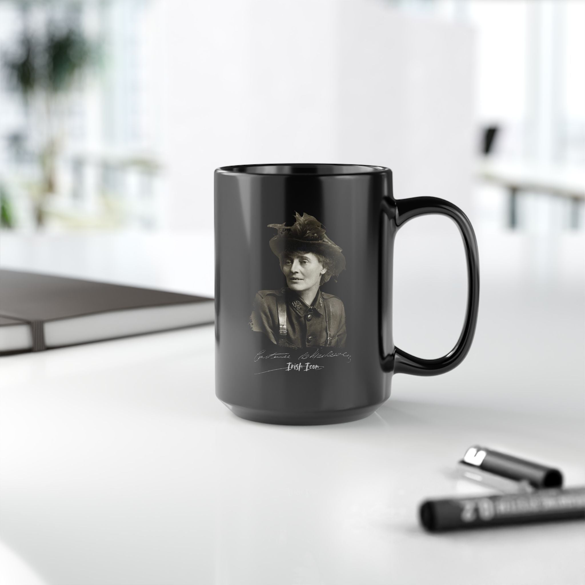 Constance Markievicz Signature Ceramic Mug - Irish Revolutionary Coffee Cup,  Historical Leader