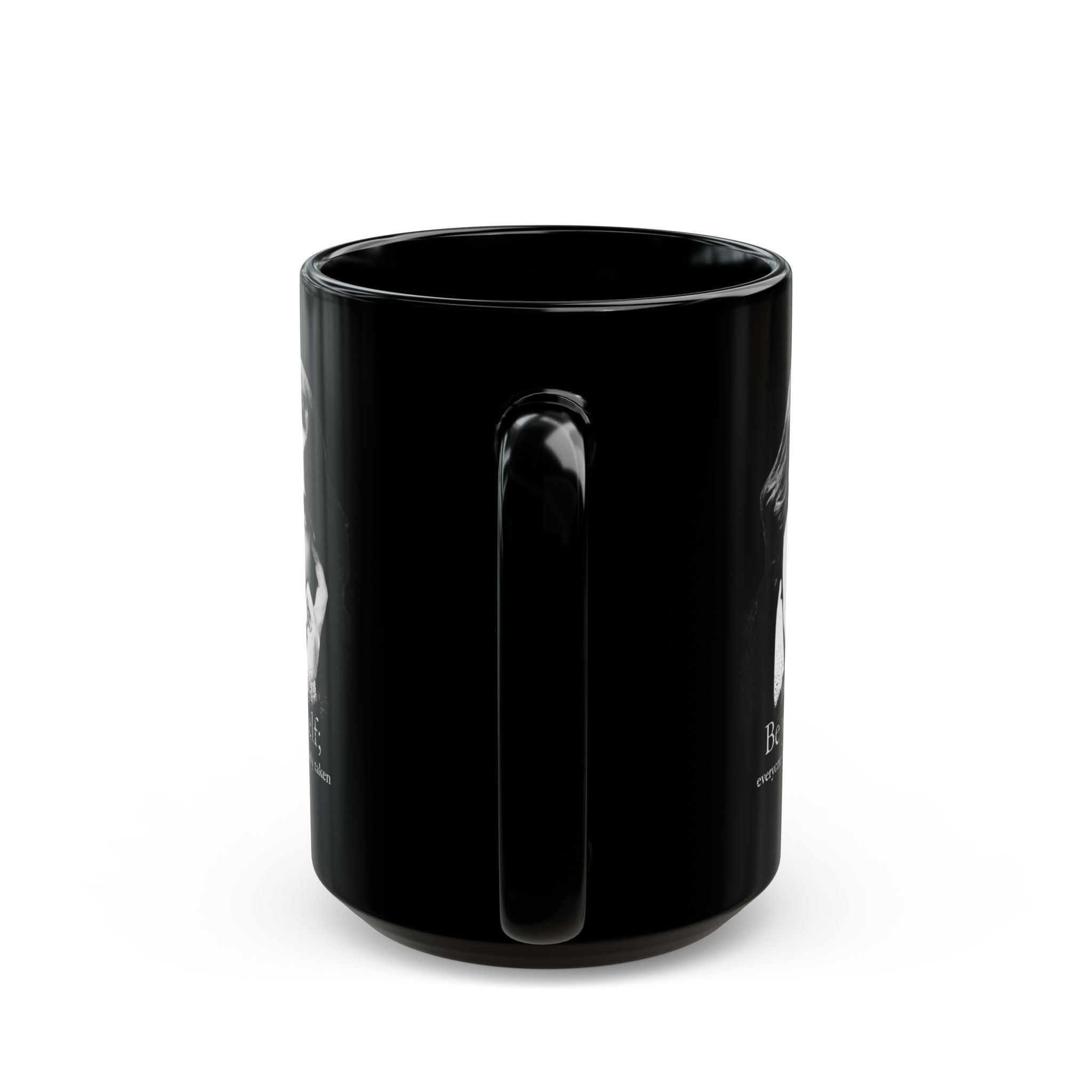 Oscar Wilde "Be Yourself" Black Mug — Literary Quote Coffee Cup (11oz/15oz)
