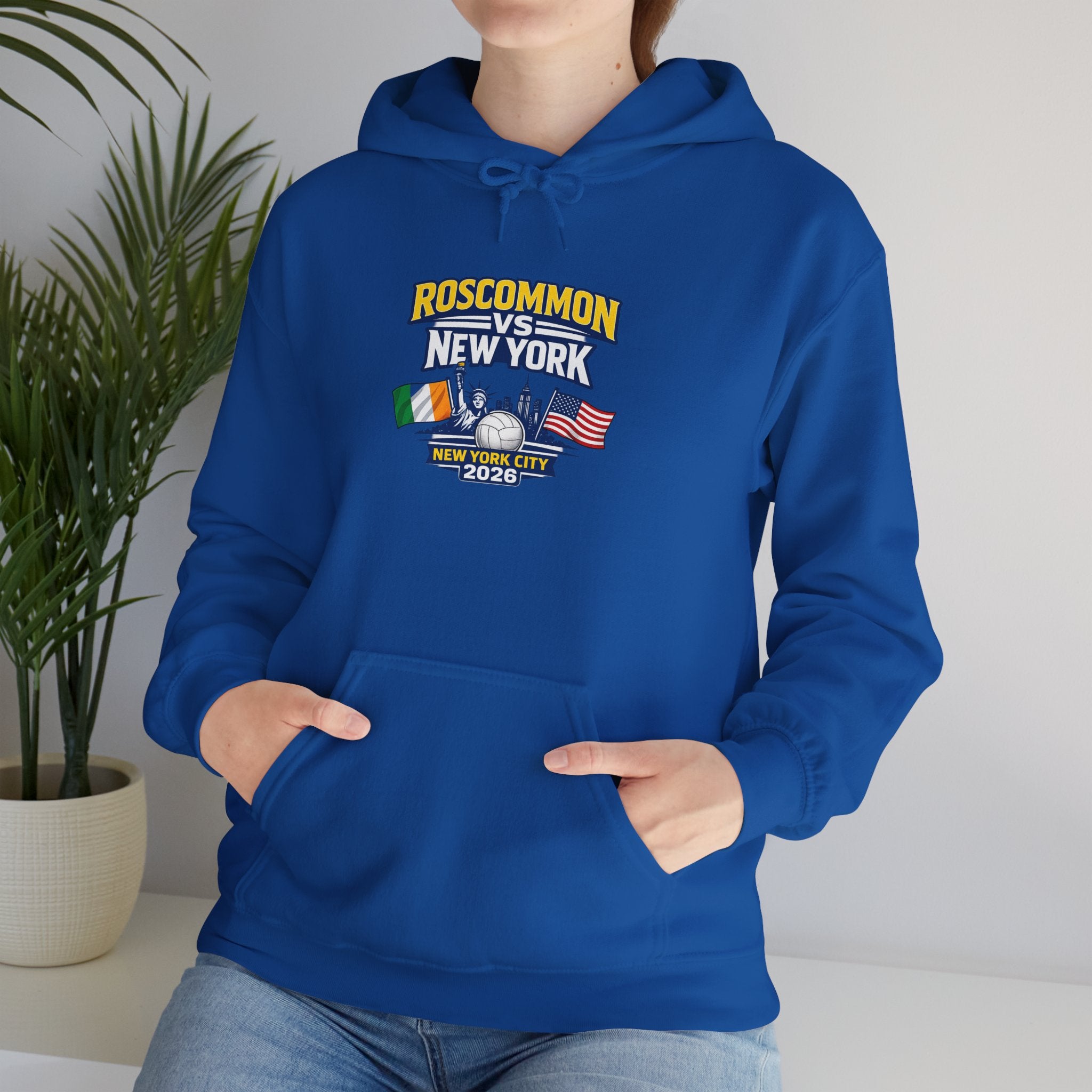 Roscommon V New York 2026 Hoodie –  Irish & US Flags