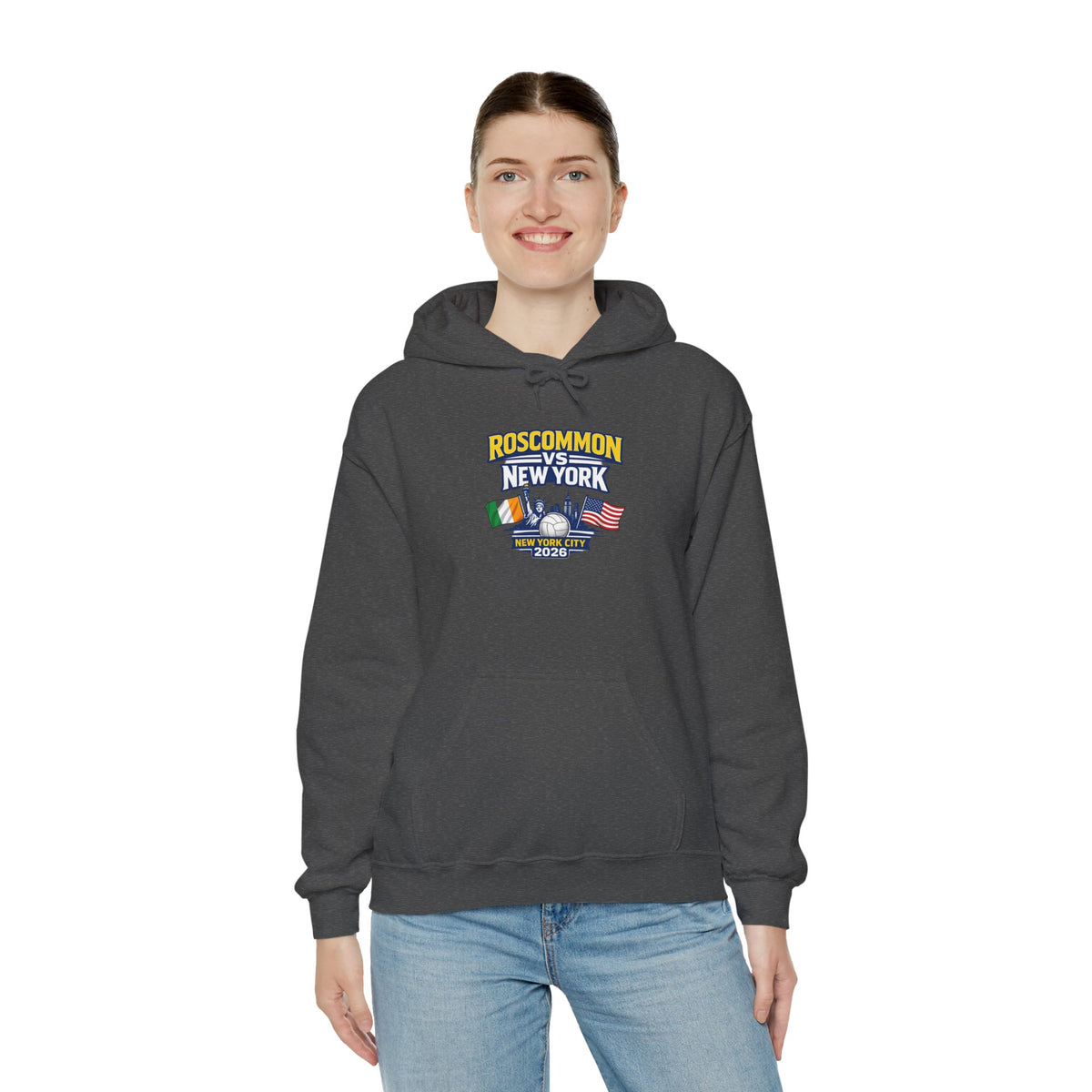 Roscommon V New York 2026 Hoodie –  Irish & US Flags