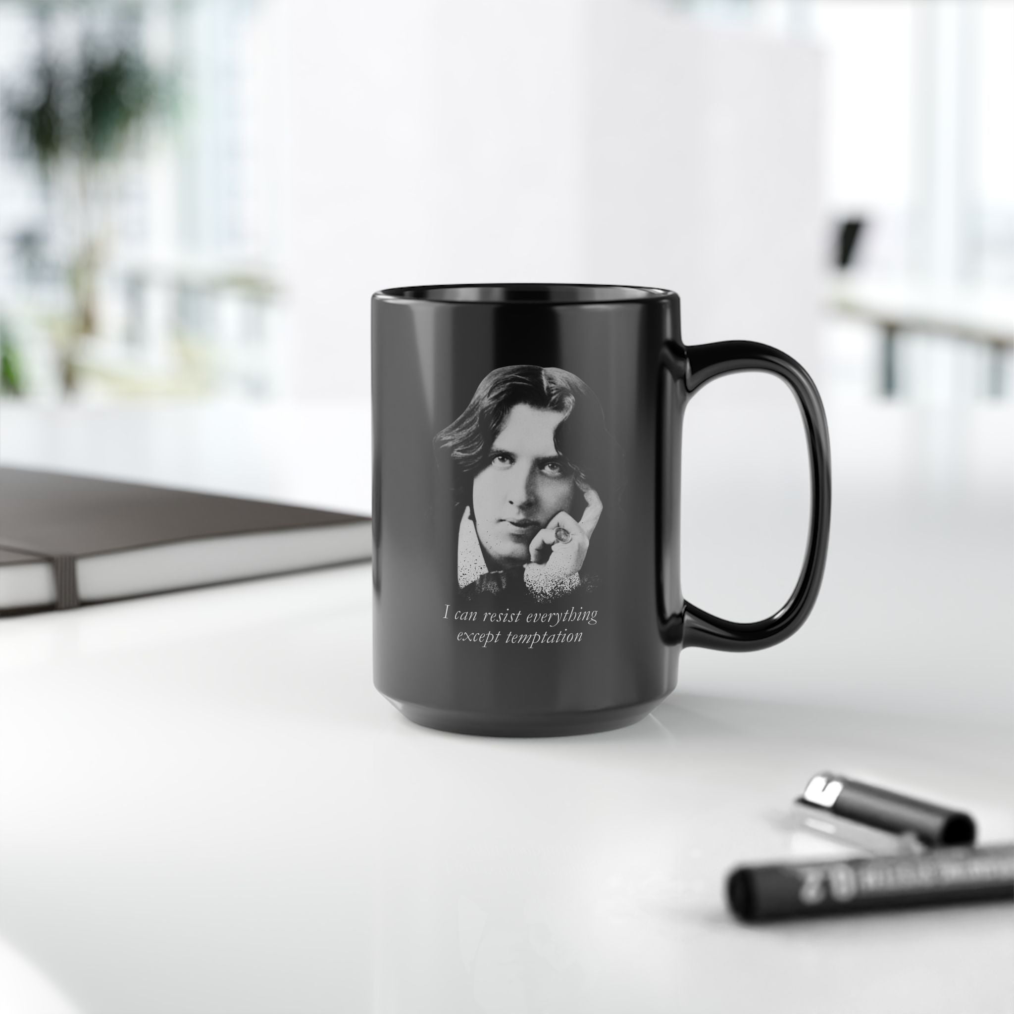 Oscar Wilde Iconic Quote Mug — "I can resist everything except temptation"