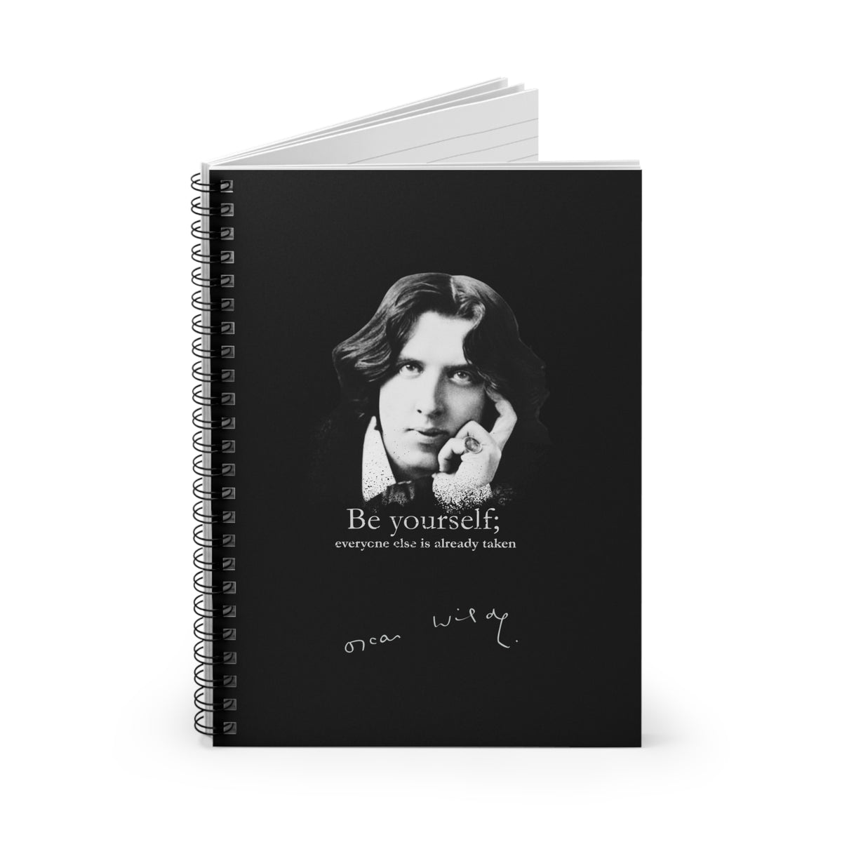 Oscar Wilde Quote Spiral Notebook — "Be Yourself; Everyone Else Is Already Taken" Ruled Journal