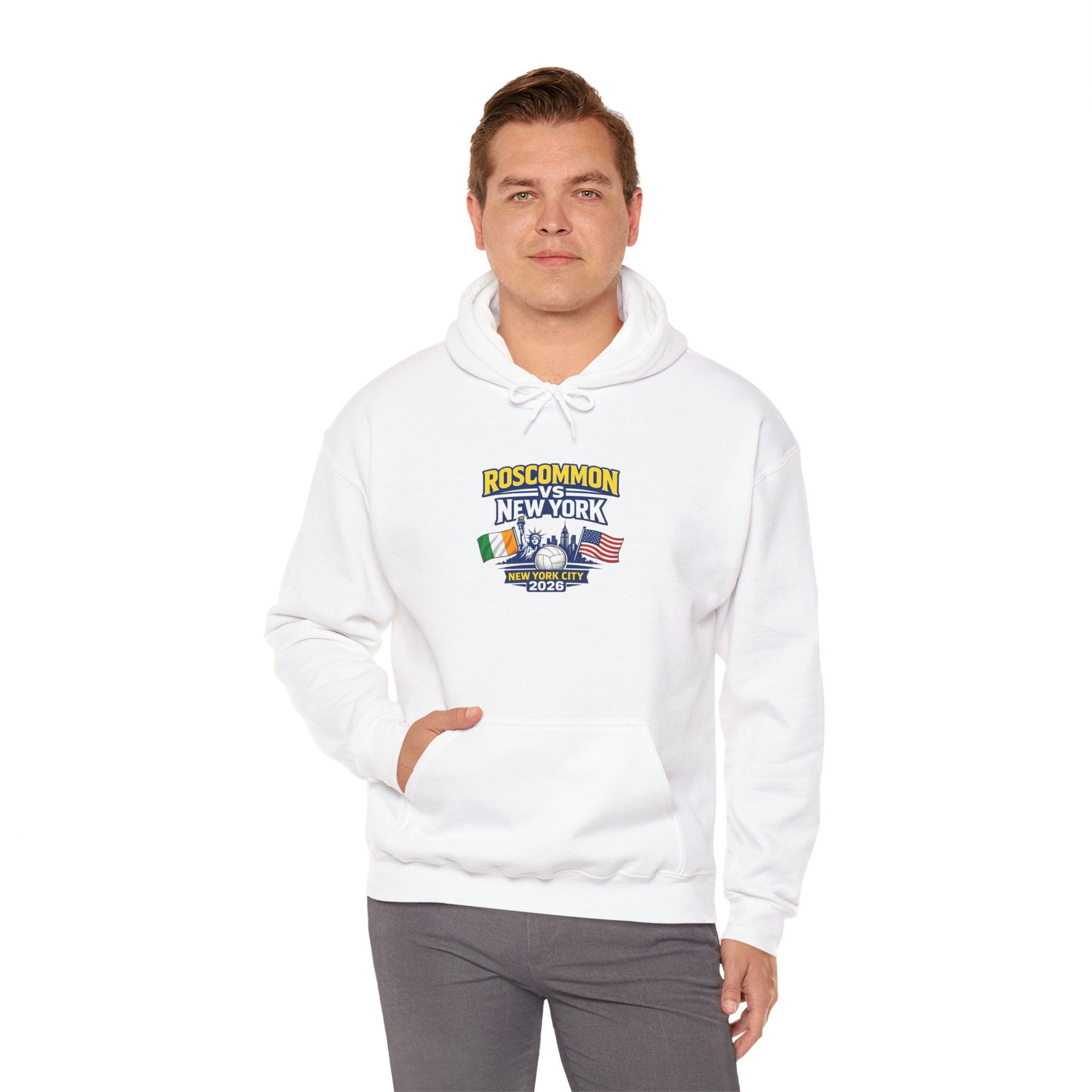 Roscommon V New York 2026 Hoodie –  Irish & US Flags