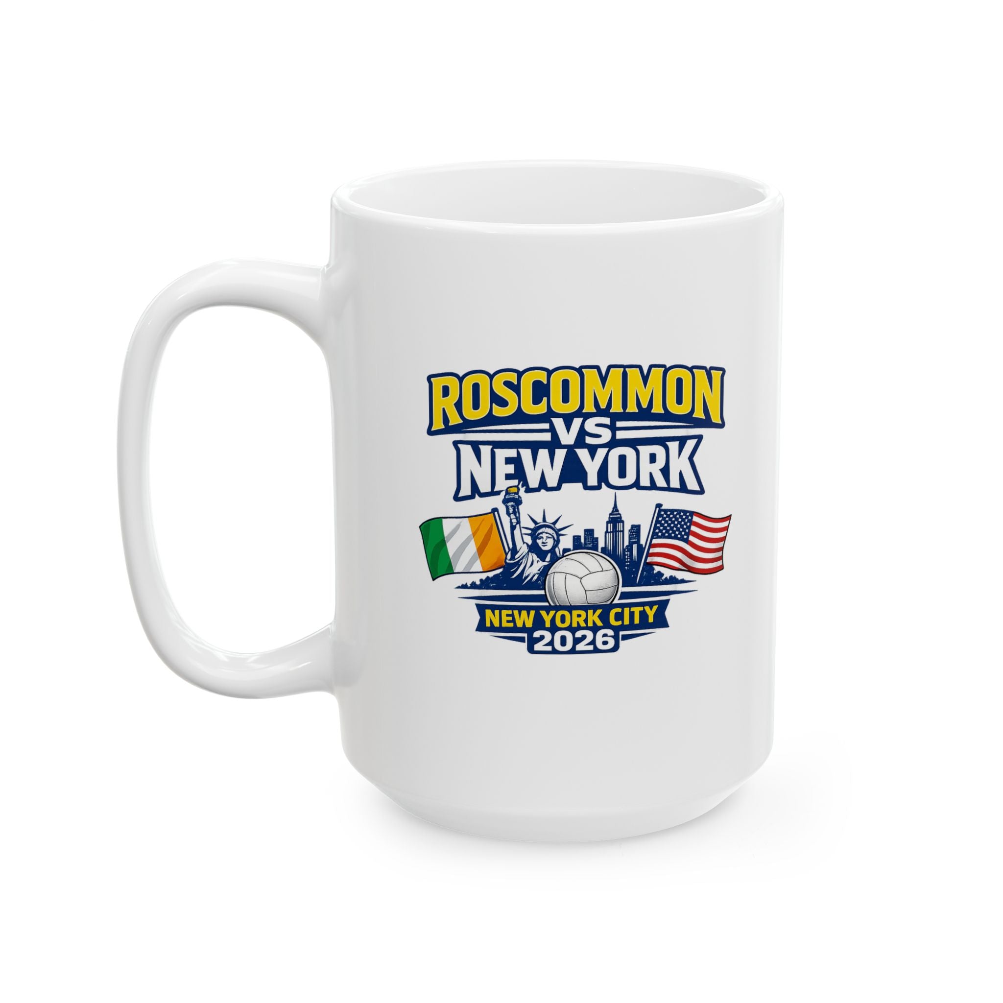 Roscommon v New York – NYC 2026 Commemorative Mug (USA & IRISH FLAG) (11oz & 15oz)