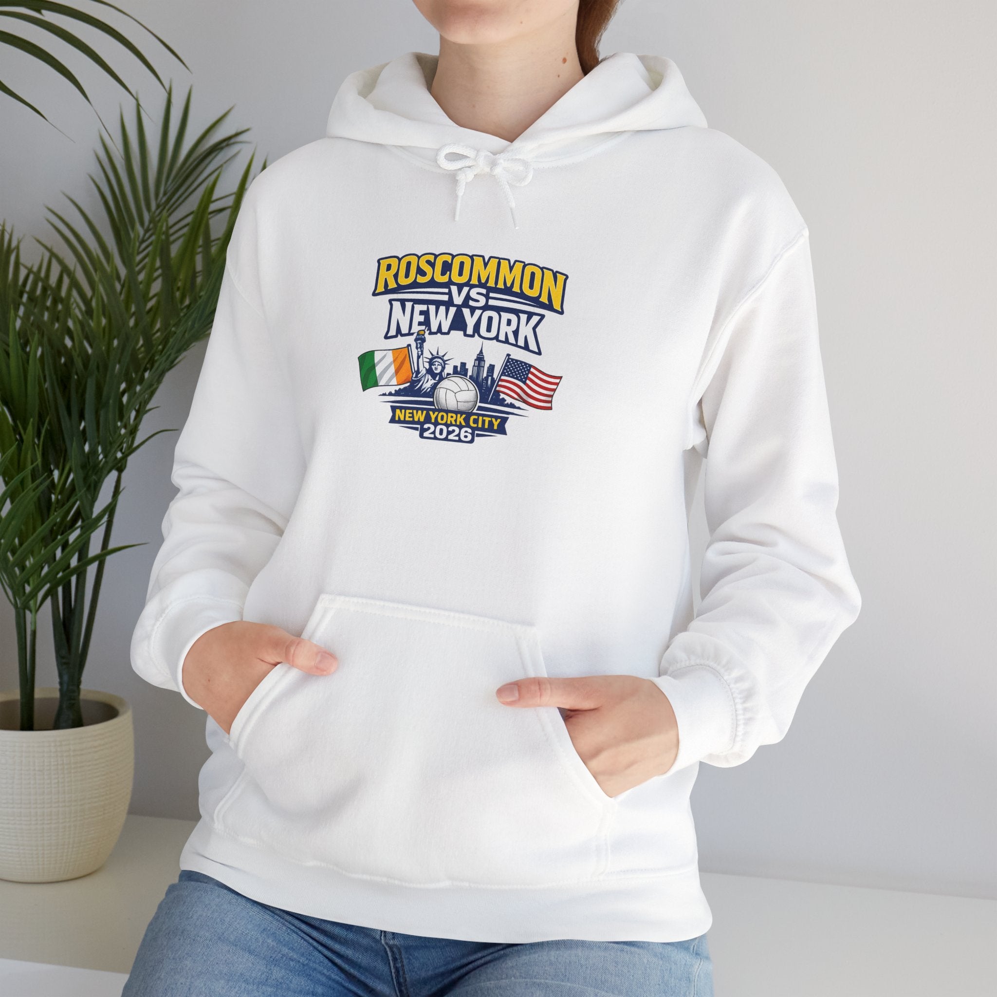 Roscommon V New York 2026 Hoodie –  Irish & US Flags