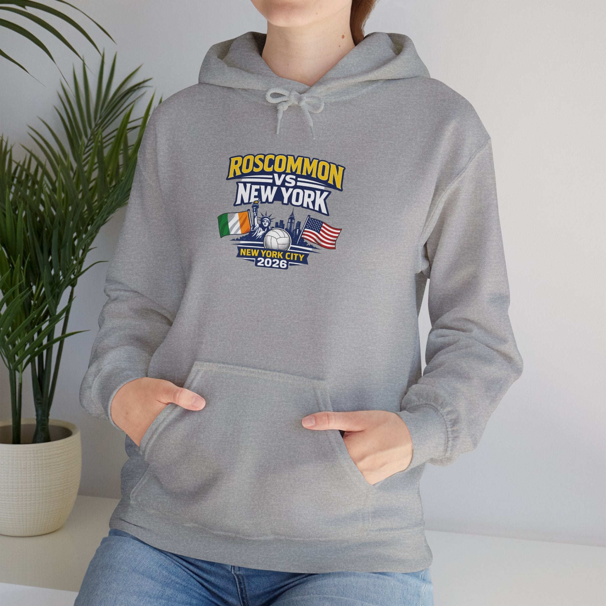 Roscommon V New York 2026 Hoodie –  Irish & US Flags