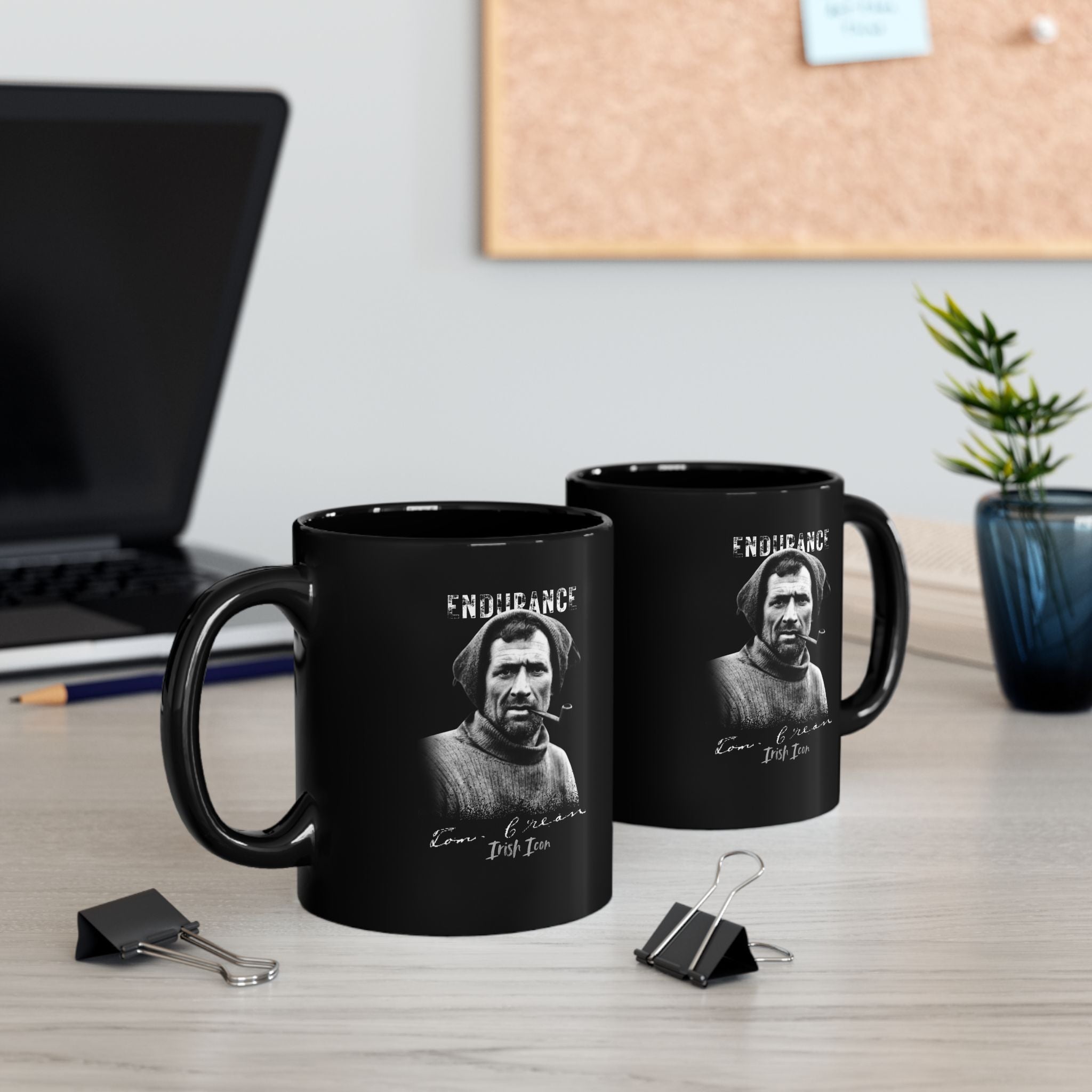 Tom Crean Mug — Authentic Signature Coffee Cup (Black, 11oz/15oz)