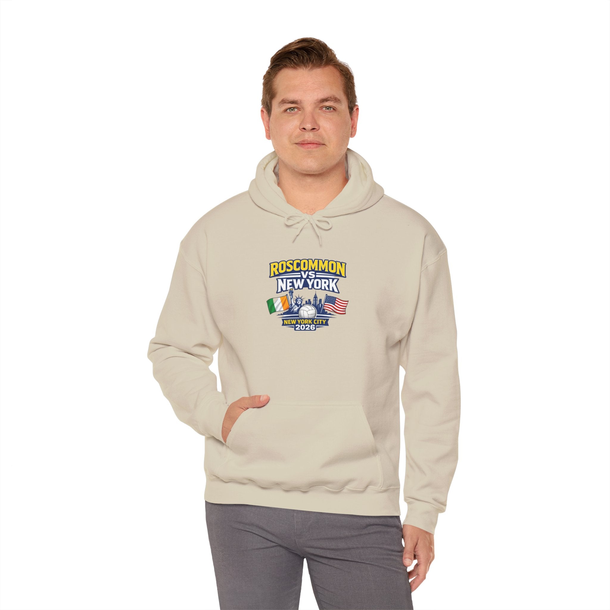 Roscommon V New York 2026 Hoodie –  Irish & US Flags