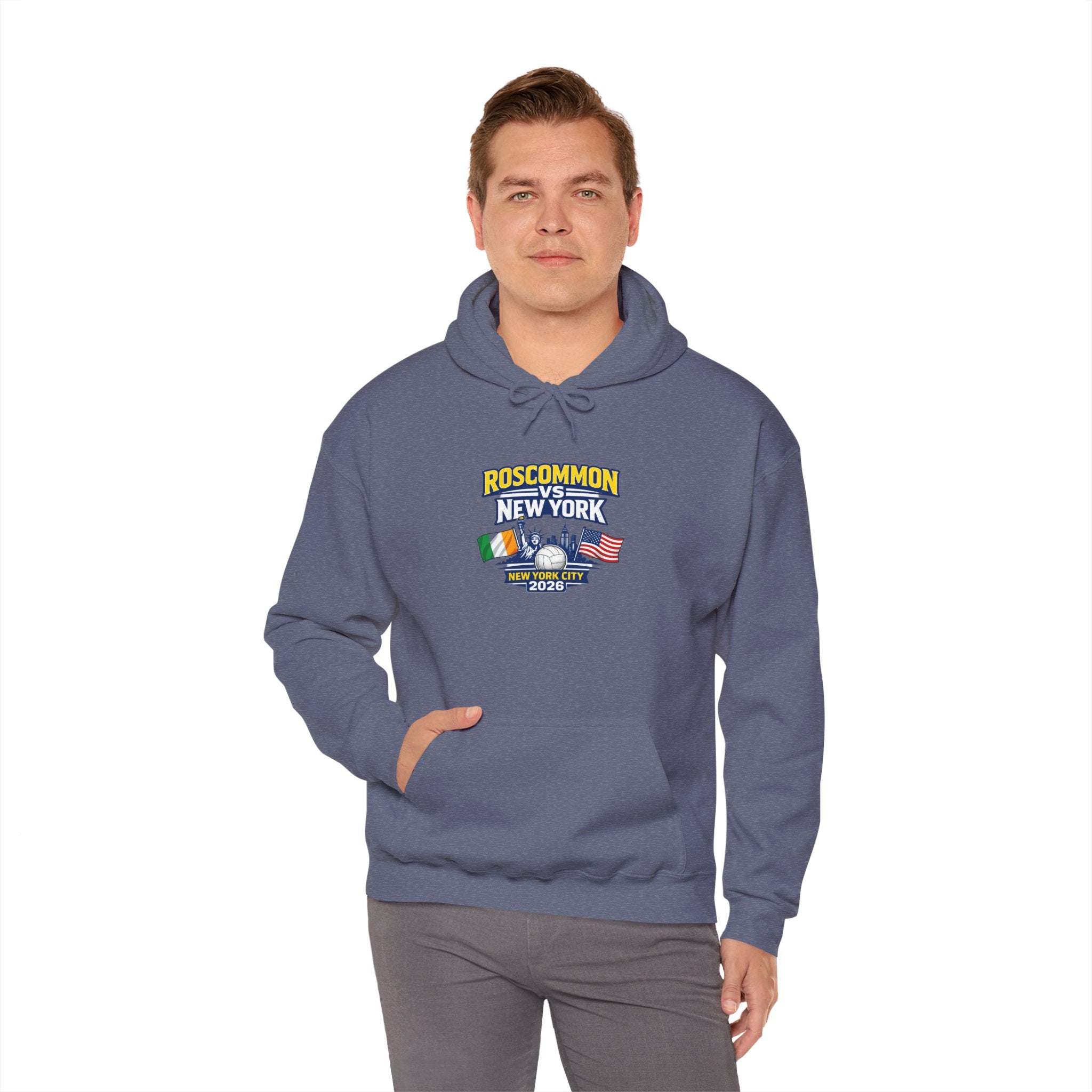 Roscommon V New York 2026 Hoodie –  Irish & US Flags