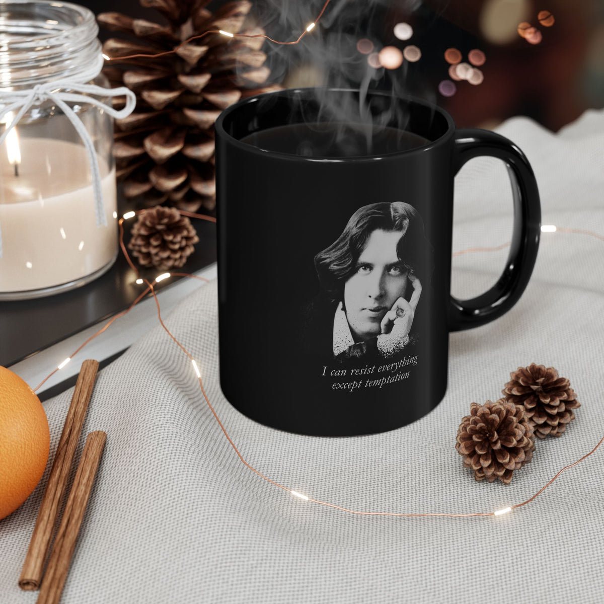 Oscar Wilde Iconic Quote Mug — "I can resist everything except temptation"