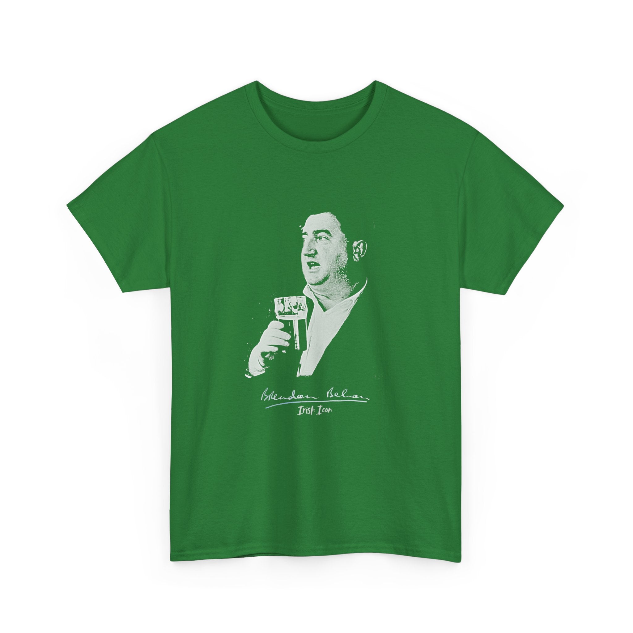 Brendan Behan T-Shirt With Signature | Irish Writer and Playwright Tee | Literary Irish Icon Apparel