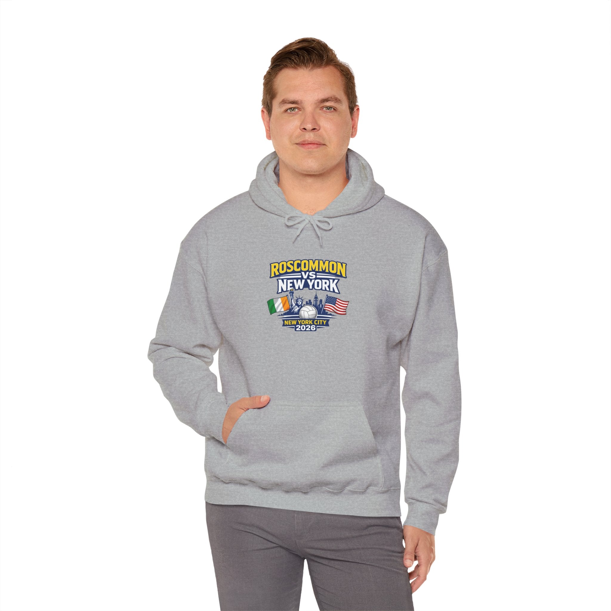 Roscommon V New York 2026 Hoodie –  Irish & US Flags