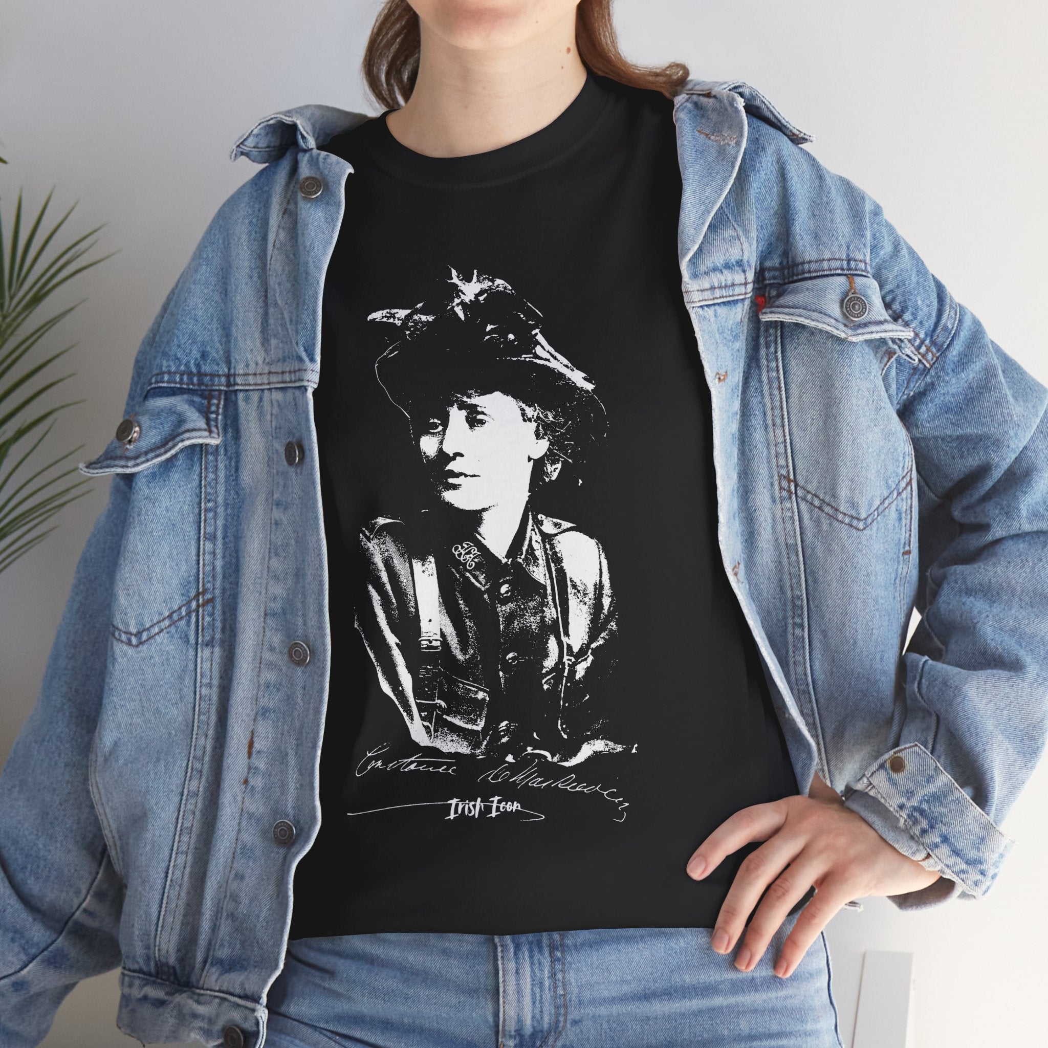 Constance Markievicz Tee - Large Image with her Authentic Signature.