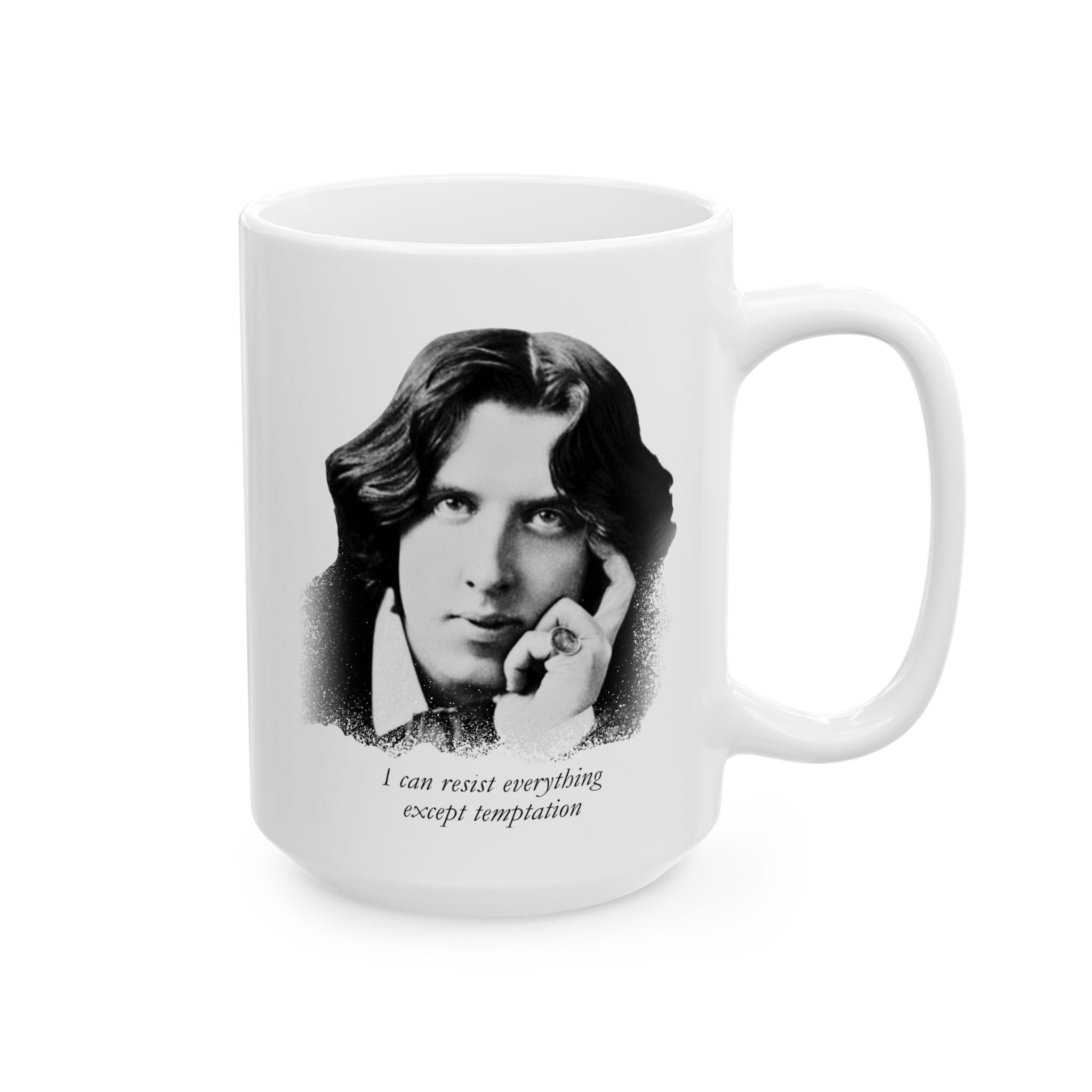 Oscar Wilde Iconic Quote Coffee Mug - “I can resist everything except temptation” (11oz & 15oz)