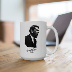 Michael Collins Coffee Mug with Signature– Bold Black & White Face Art (11oz, 15oz)