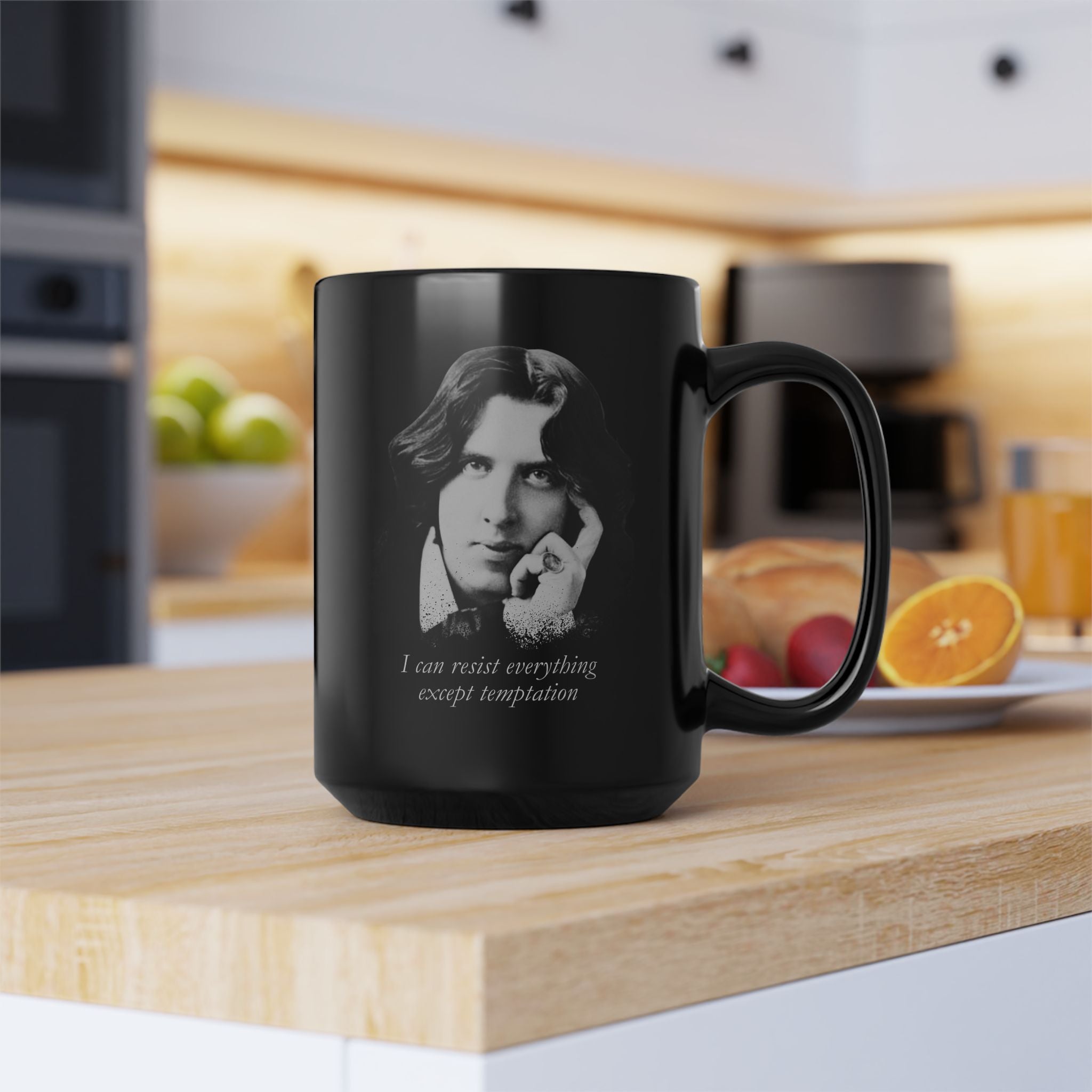 Oscar Wilde Iconic Quote Mug — "I can resist everything except temptation"