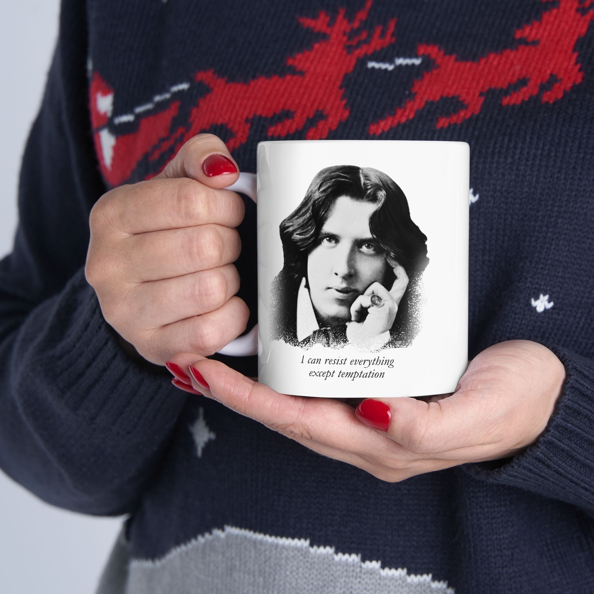 Oscar Wilde Iconic Quote Coffee Mug - “I can resist everything except temptation” (11oz & 15oz)