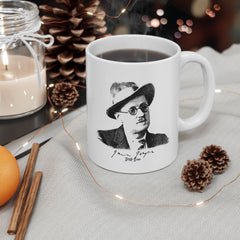 James Joyce Signature Mug — Cute Black & White Bear Coffee Cup (11oz / 15oz)