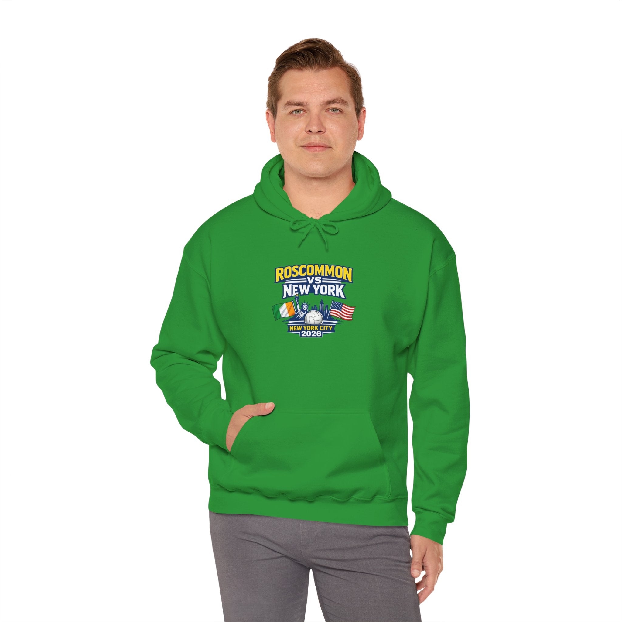 Roscommon V New York 2026 Hoodie –  Irish & US Flags