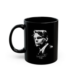 WB Yeats Black Mug With Signature— Where art, intellect, and Irish heritage meet your morning coffee.