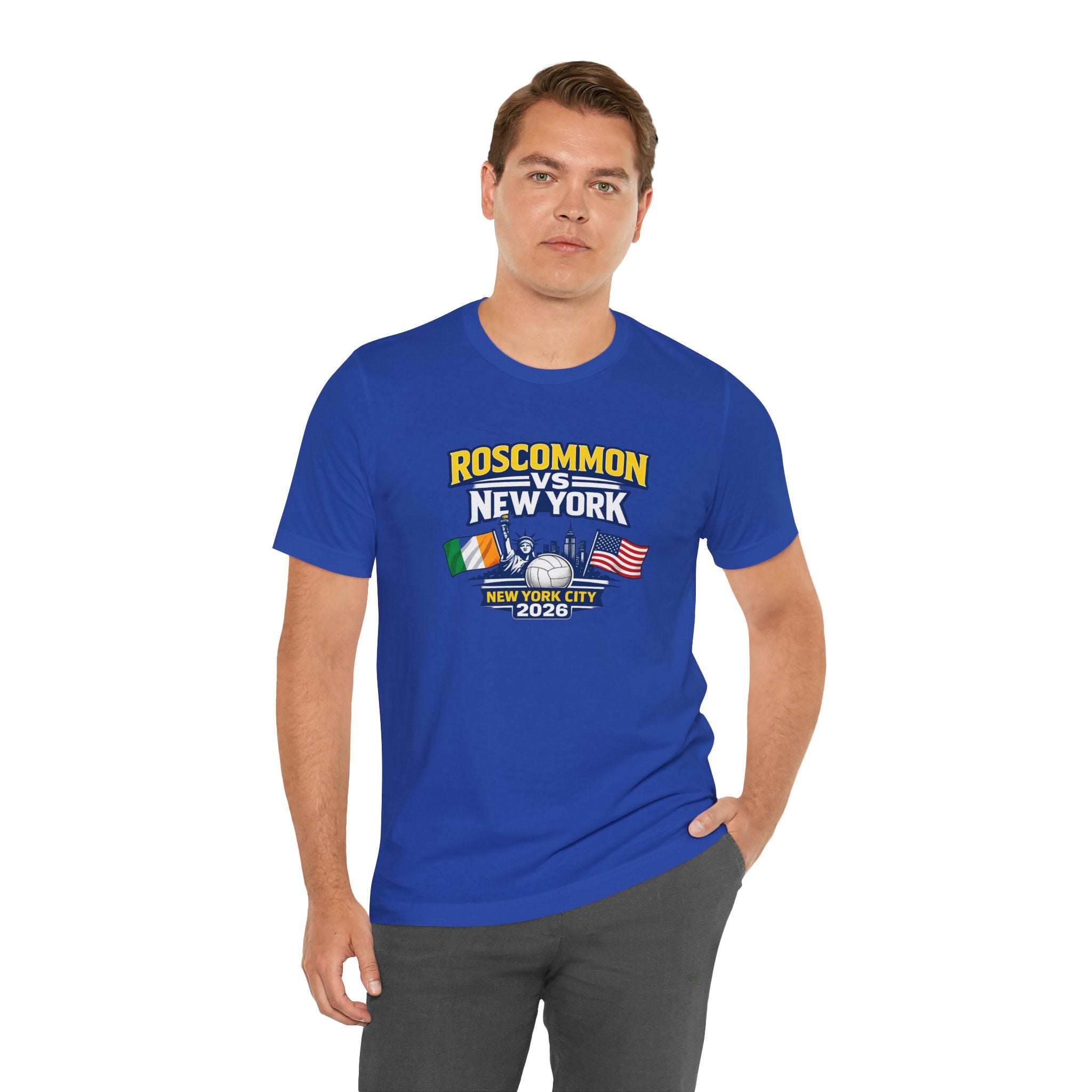 Roscommon v New York NYC 2026 Commemorative Tee - Irish and American Flags