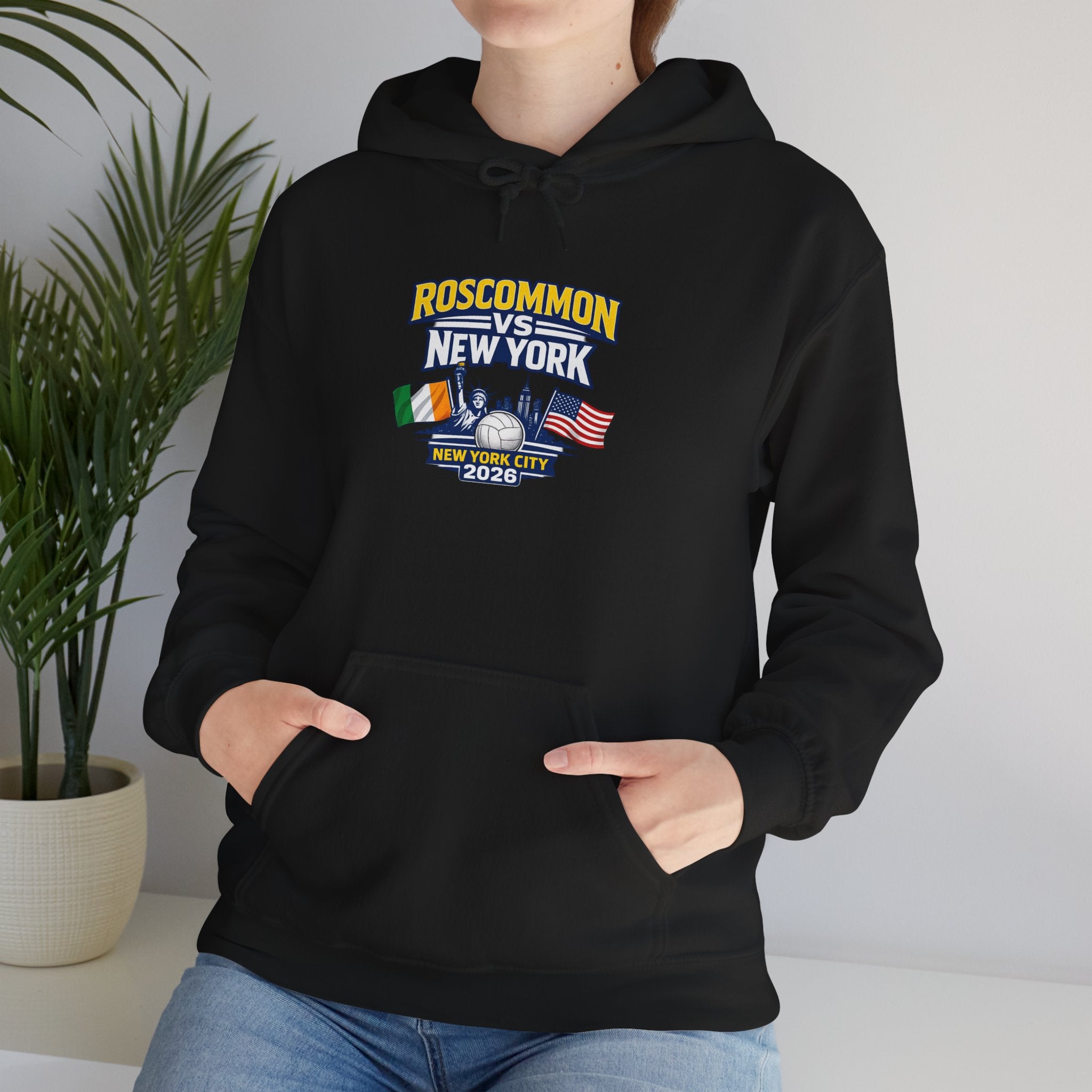 Roscommon V New York 2026 Hoodie –  Irish & US Flags