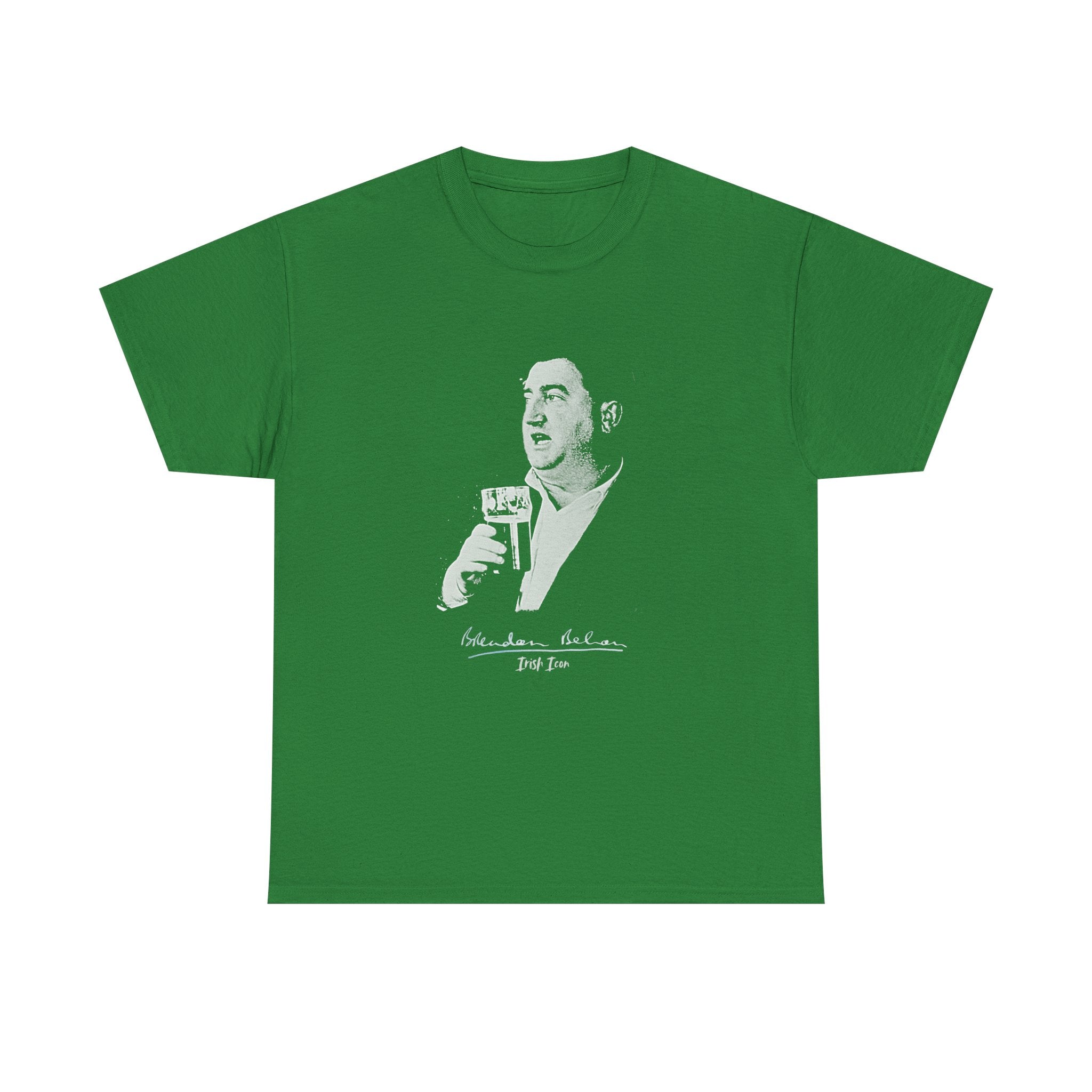 Brendan Behan T-Shirt With Signature | Irish Writer and Playwright Tee | Literary Irish Icon Apparel