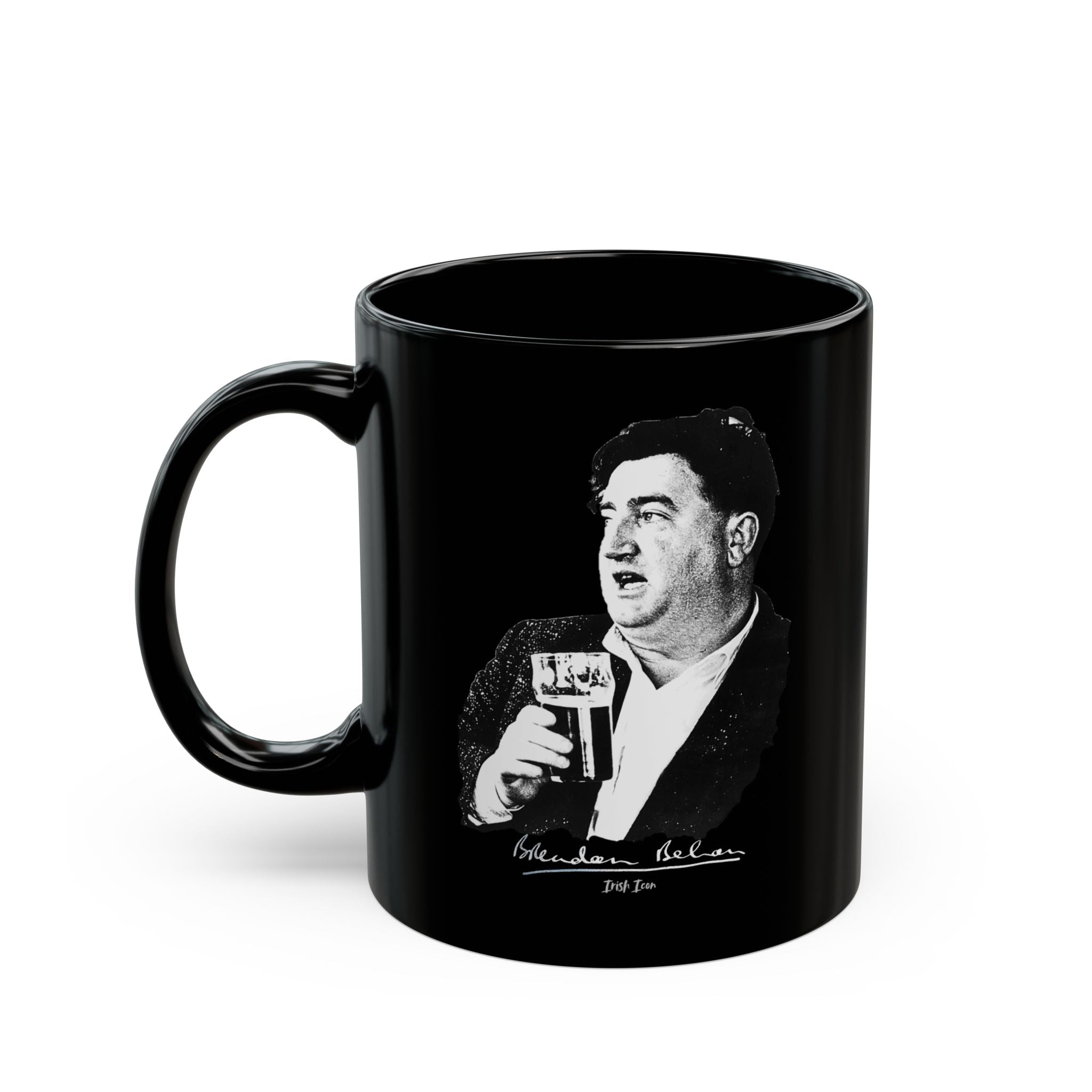 Brendan Behan Coffee Mug - Iconic Image with a pint of Guinness