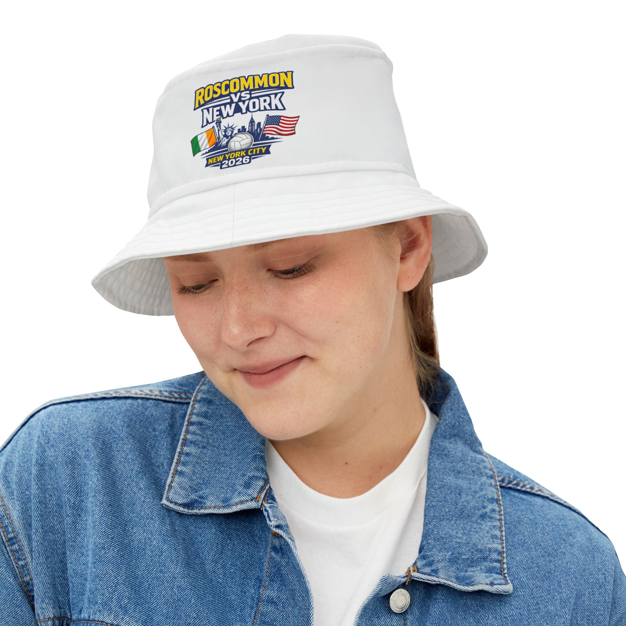 Roscommon vs New York 2026 Bucket Hat — Irish & American Flag
