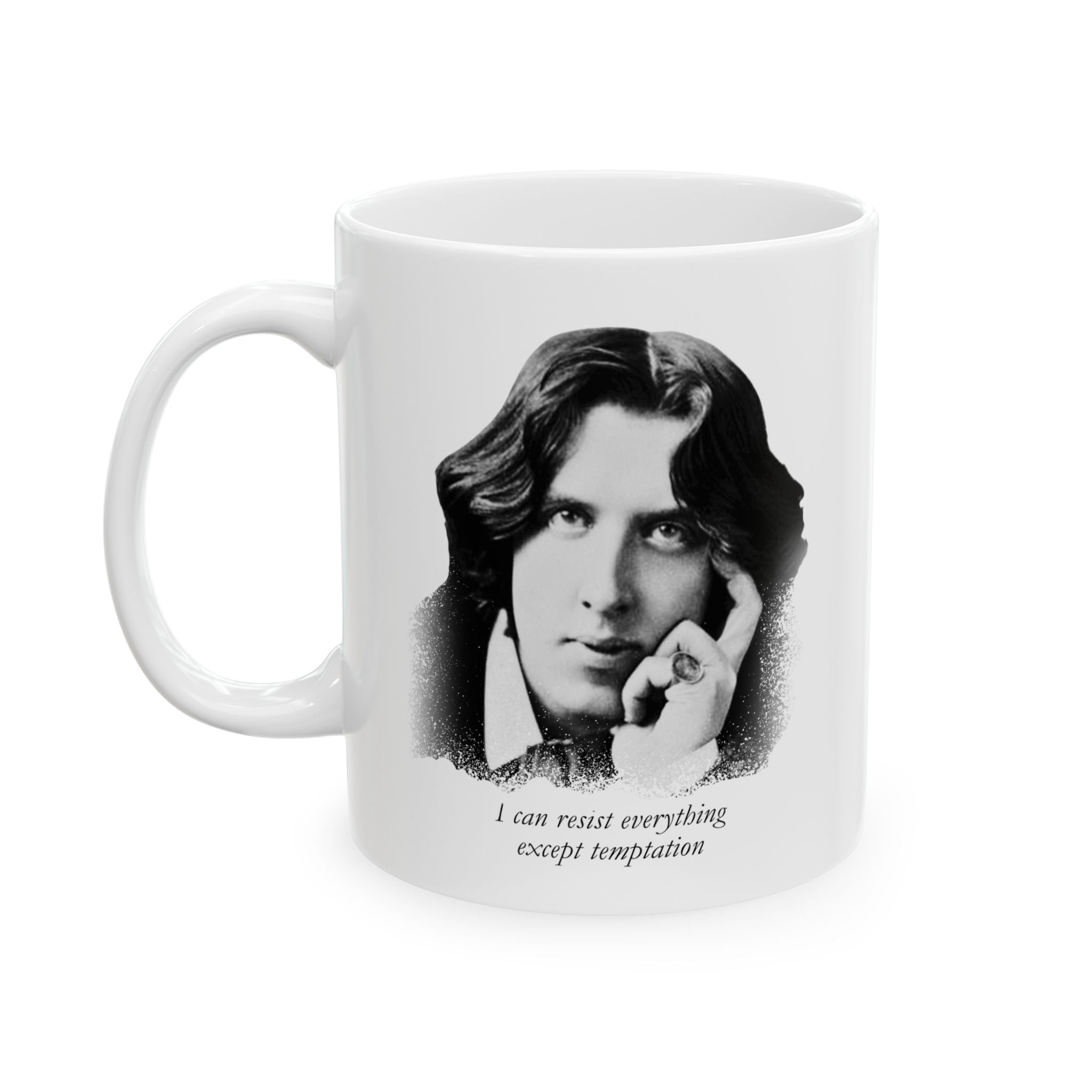 Oscar Wilde Iconic Quote Coffee Mug - “I can resist everything except temptation” (11oz & 15oz)