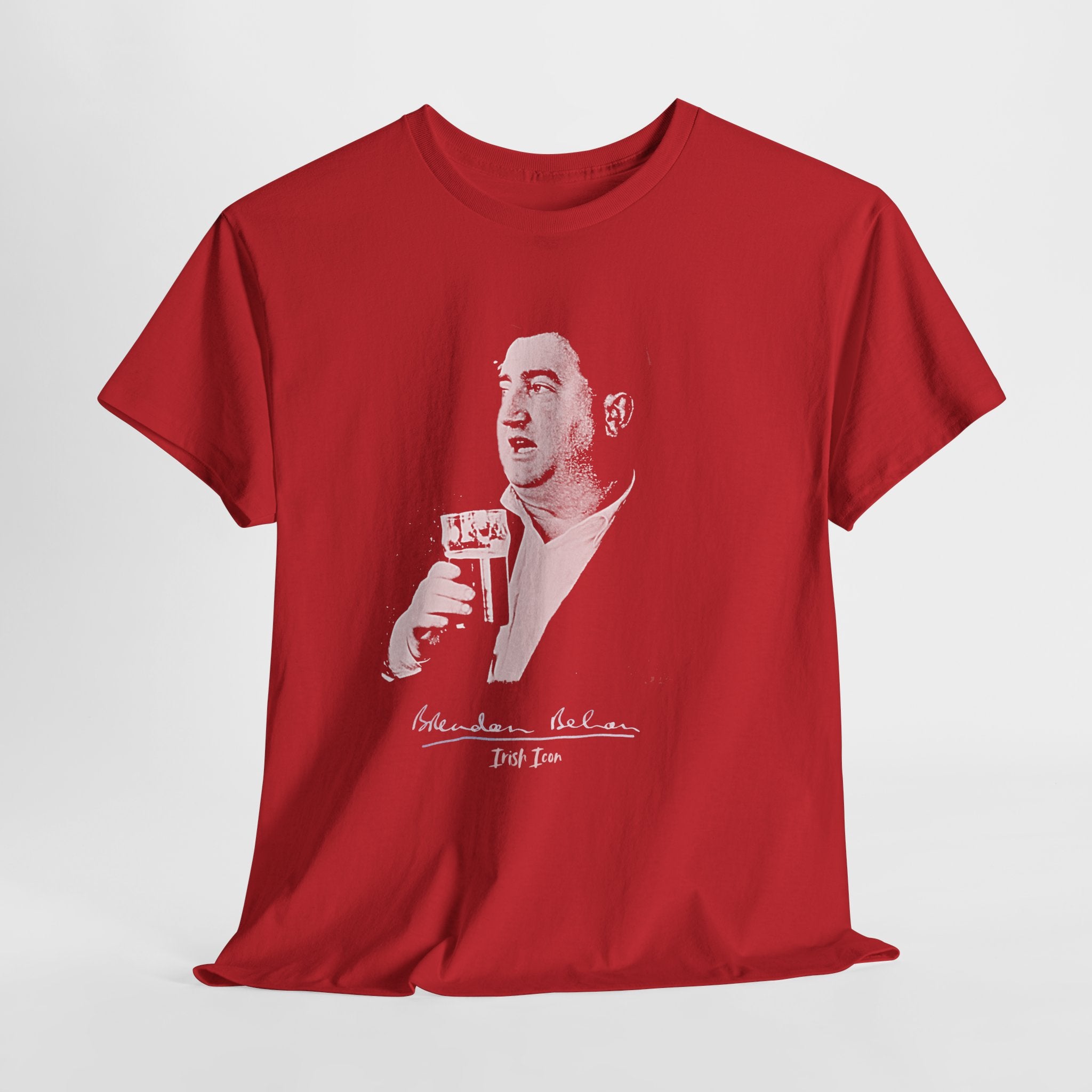 Brendan Behan T-Shirt With Authentic Signature | Irish Writer and Playwright Tee | Literary Irish Icon Apparel